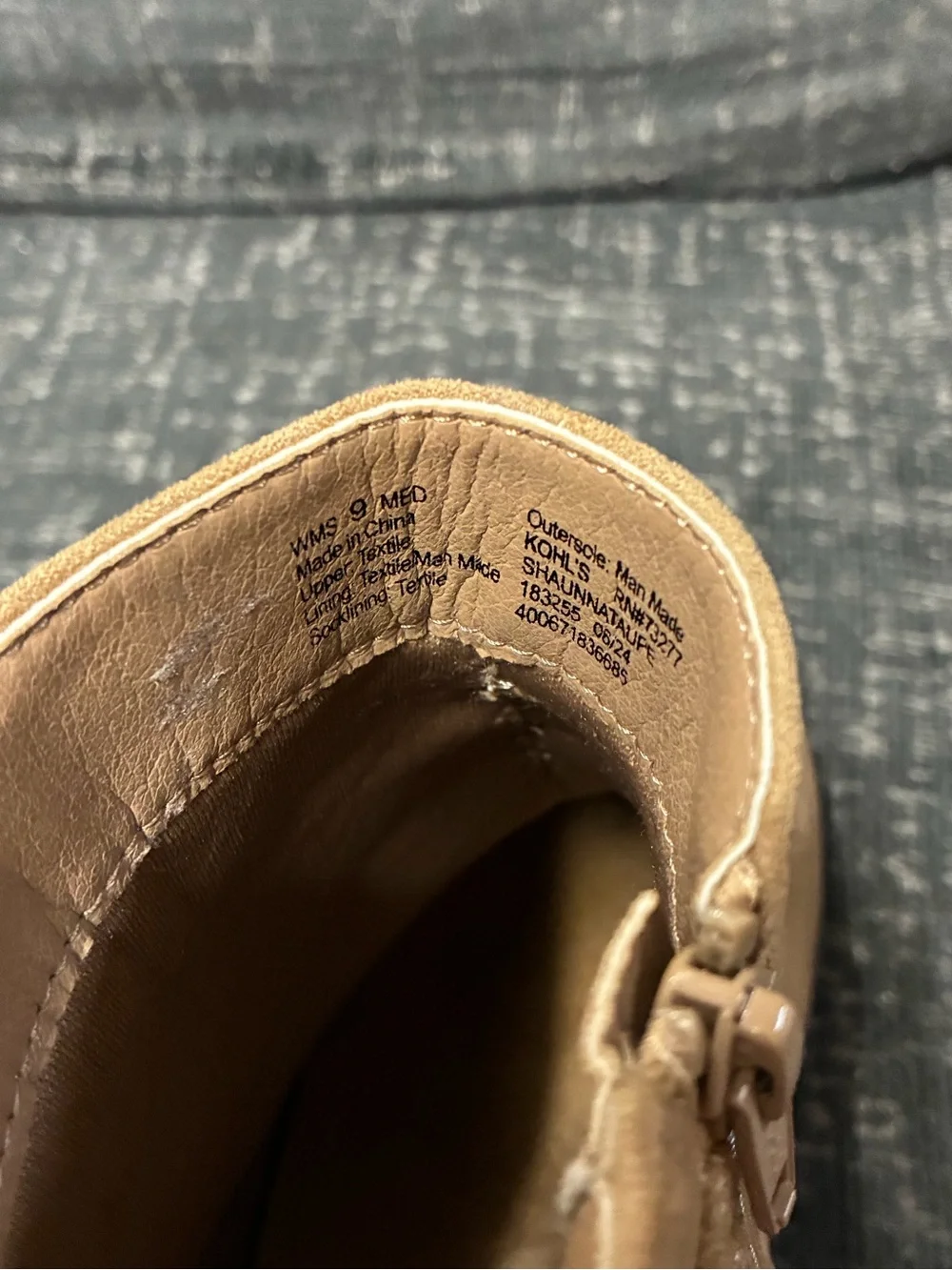 Kohl's Camel Suede Ankle Booties with Wrap Strap Detail
